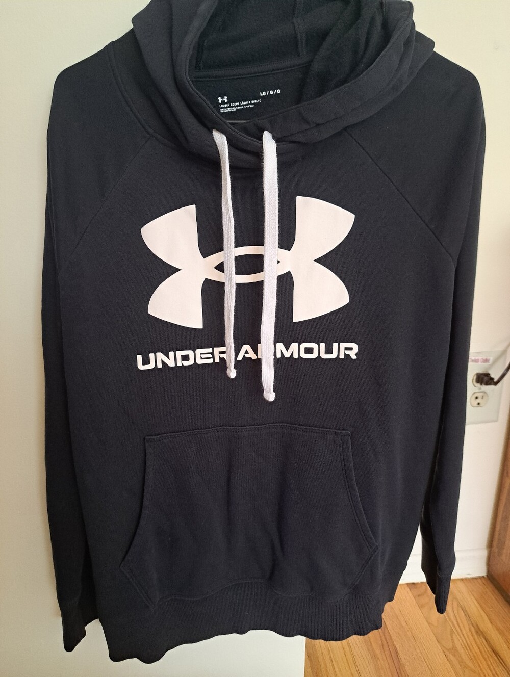 Under Armour Men’s Black Crewneck Hoodie with White Logo